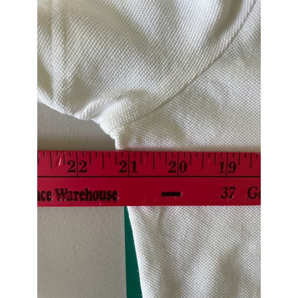 Lacoste Womens White Pique Knit Scoop Neck Short Sleeve T-Shirt Logo US XL EU 50 - Picture 4 of 8
